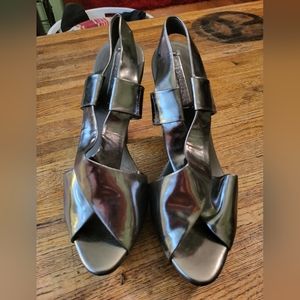 BCBG chunky metallic heels
